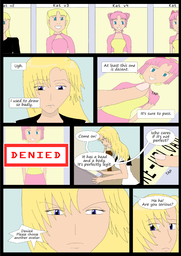 'Not A Villain' Webcomic: Kleya's avatar is denied.