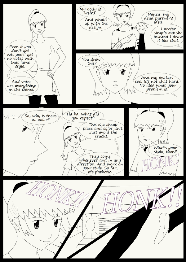 'Not A Villain' Webcomic: Style is everything. Kleya asks what Danni's style is.