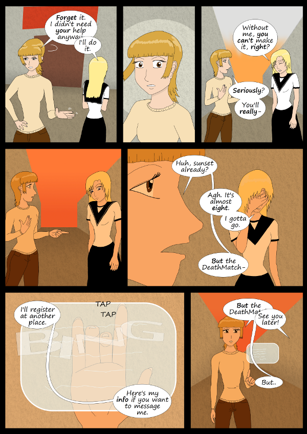 'Not A Villain' Webcomic - Kleya agrees to be Danni's partner. Sunset hits and Kleya leaves.