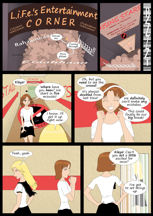 'Not A Villain' Webcomic - Kleya in the Etertainment Corner and meets up with Mina again.