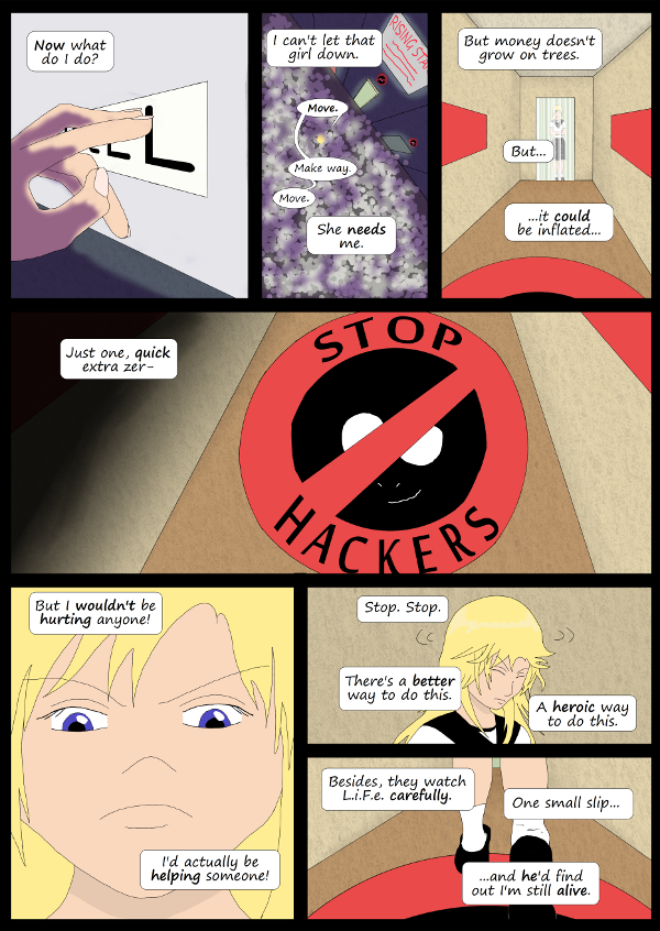 'Not A Villain' Webcomic - Kleya thinks about cheating...then remembers why she shouldn't.