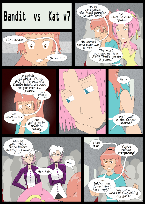 'Not A Villain' Webcomic - Kleya is up against the Bandit, the most popular newbie ever. Danni is distraught.
