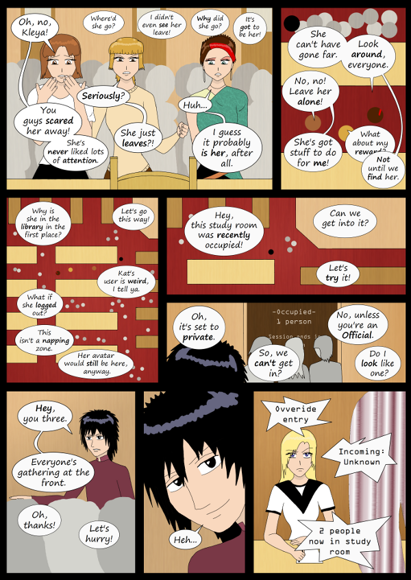 'Not A Villain' Webcomic - Looking for Kleya. Mystery guy shows up in study room she's hiding in.