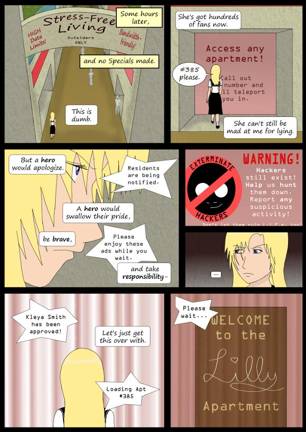 'Not A Villain' Webcomic - Kleya is trying to be heroic and apologize to Mina Lilly.