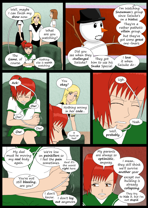 'Not A Villain' Webcomic - Mae is badly hurt in Reality and her family may be entering dire straits.
