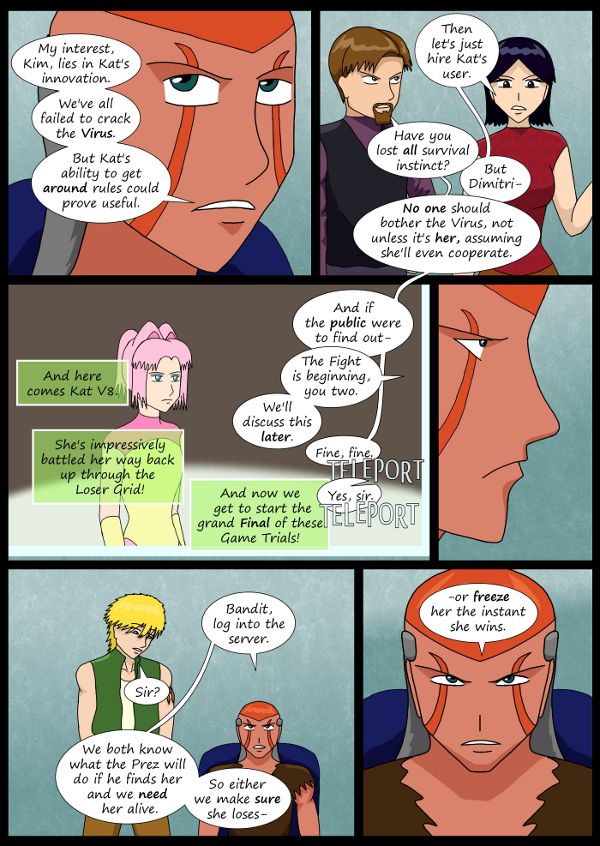 'Not A Villain' Webcomic - Dr Grace may want Kleya to tackle the Virus. He doesn't want her to win this game.