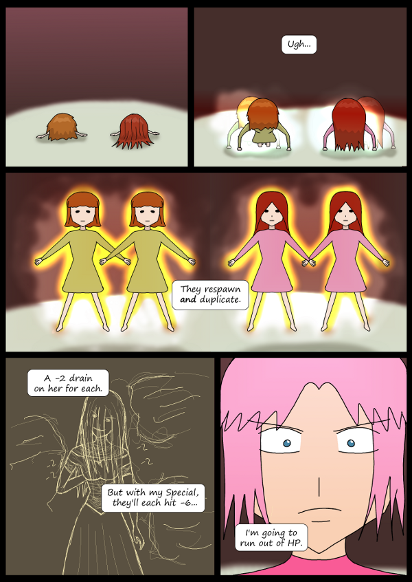 'Not A Villain' Webcomic - The dolls respawn and duplicate. Kleya is in trouble.