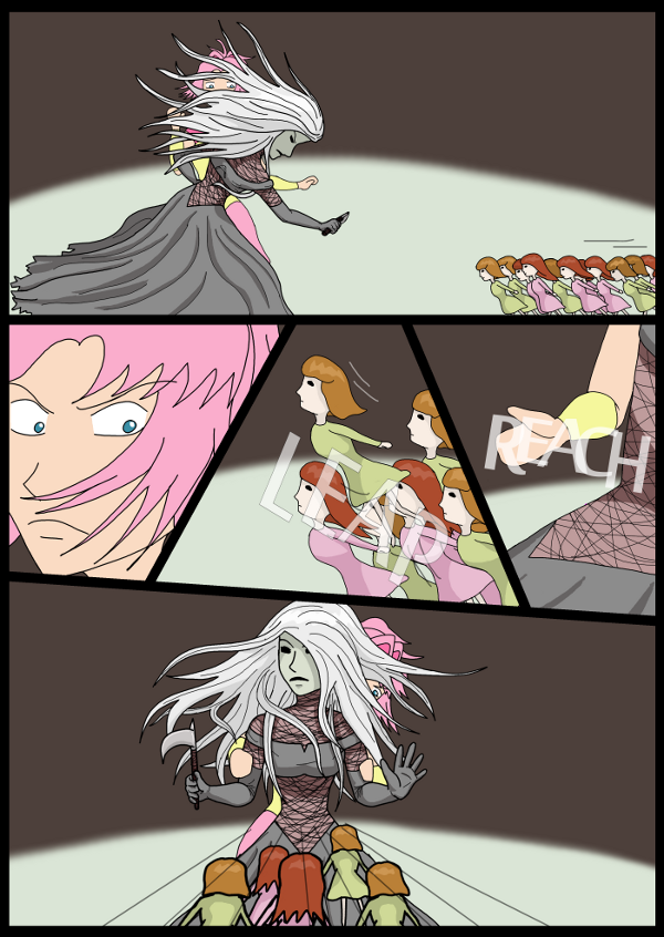 'Not A Villain' Webcomic - Dolls are incoming. Kleya uses Jane as a shield.