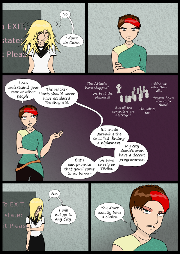 'Not A Villain' Webcomic - Sandra expresses understanding but Kleya still refuses to move to her City..