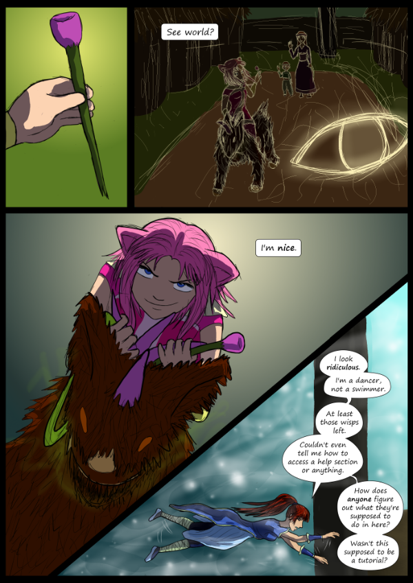 'Not A Villain' Webcomic - Kat gets the flower. Danni is arriving at the island.
