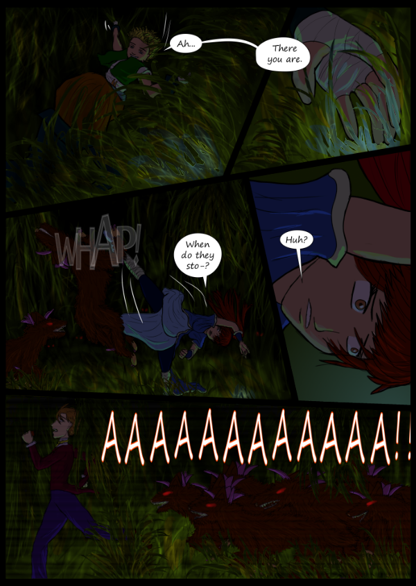 'Not A Villain' Webcomic - Bandit and Danni find something. Dude is still panicking.