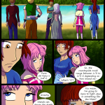 This is a call back to page 256. It's amusing to see the evolution of how I draw the characters now.